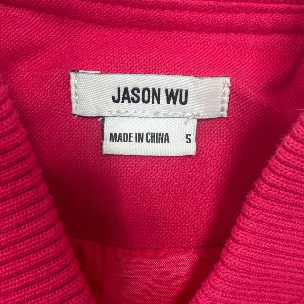 Jason Wu Womens Pink Snap Front Ribbed Bomber Jacket WJ7693-650-6PA Size‎ S - Picture 4 of 6